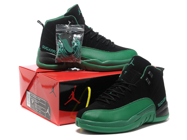 green and black 12s jordans