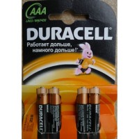 Батарейки Duracell LR03/MN2400 AAA Русская упаковка 4 шт 