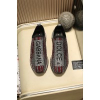 Кроссовки-слипоны Dolce & Gabbana Sorrento-20 серебристые