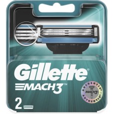 Сменные кассеты картриджи для бритья Gillette Mach3, 2 штуки