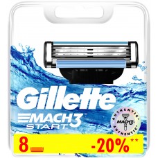 Gillette Mach3 Start Сменные Кассеты Картриджи Для Бритвы, 8 штук оптом