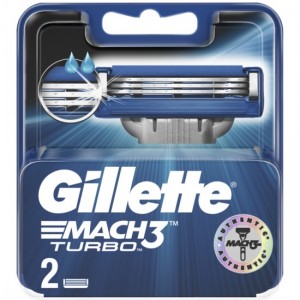Сменные кассеты картриджи для бритья Gillette Mach3 Turbo, 2 шт