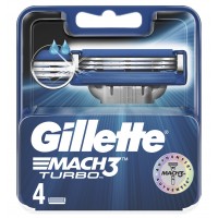 Сменные кассеты картриджи для бритья Gillette Mach3 Turbo, 4 шт