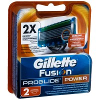 Сменные кассеты картриджи для бритья Gillette Fusion Proglide Power, 2 шт