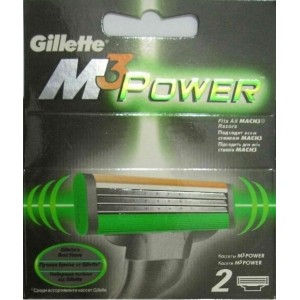 Сменные кассеты картриджи для бритья Gillette Mach3 Power, 2 шт