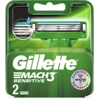 Сменные кассеты картриджи для бритья Gillette Mach3 Sensitive, 2 шт