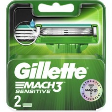 Сменные кассеты картриджи для бритья Gillette Mach3 Sensitive, 2 штуки оптом