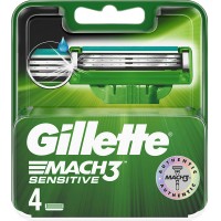 Сменные кассеты картриджи для бритья Gillette Mach3 Sensitive, 4 шт