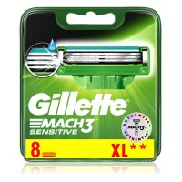 Сменные кассеты картриджи для бритья Gillette Mach3 Sensitive, 8 шт
