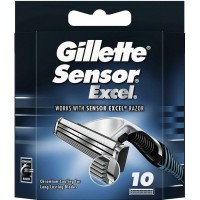 Оригинальные сменные кассеты для бритья Gillette Sensor Exel 10 шт