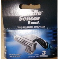 Оригинальные сменные кассеты картриджи для бритья Gillette Sensor Exel 3 штуки оптом