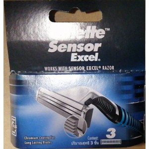 Оригинальные сменные кассеты картриджи для бритья Gillette Sensor Exel 3 шт